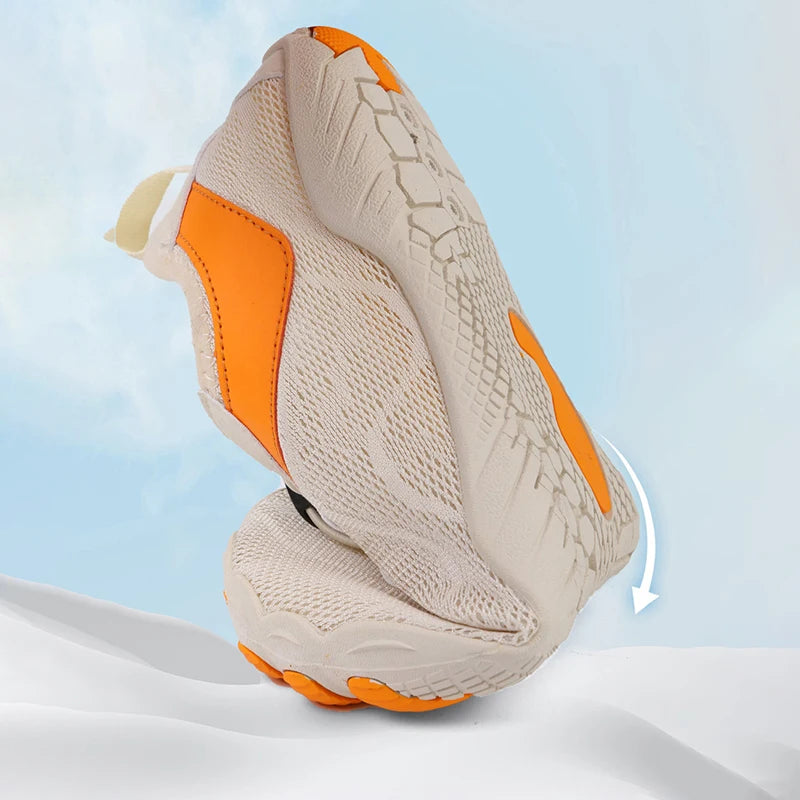 Beige & Orange Shoe | Joyo Barefoot