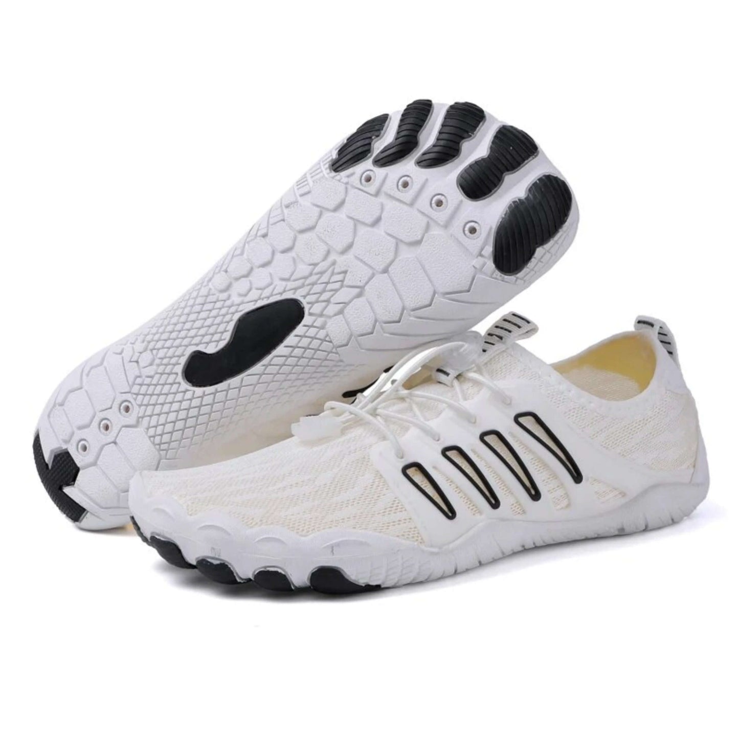 White & Black Athletic Shoes – Joyo Barefoot