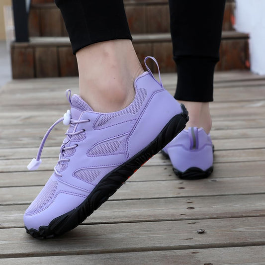 Purple Athletic Shoes, Orange Accents | Joyo Barefoot