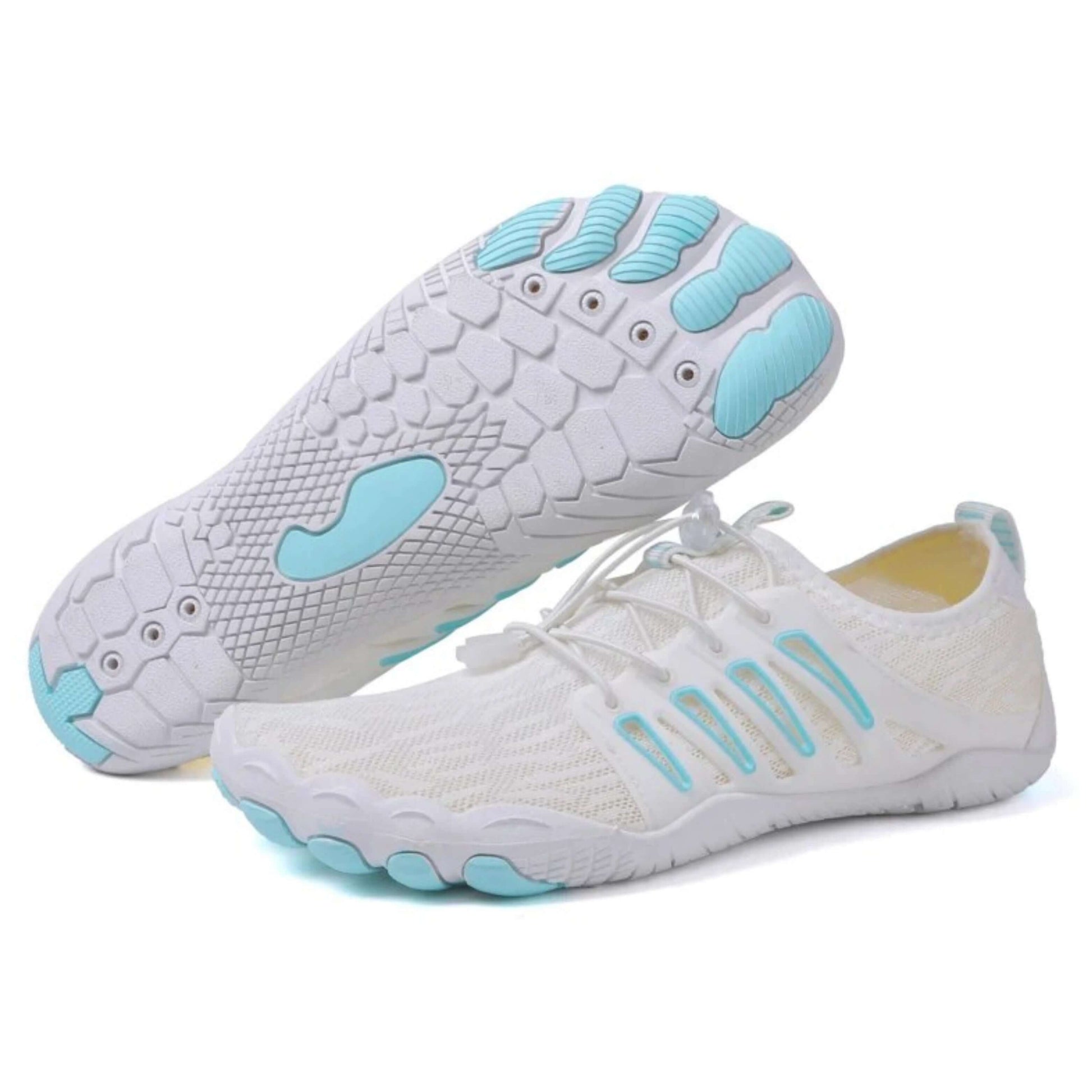 White & Light Blue Athletic Shoes – Joyo Barefoot