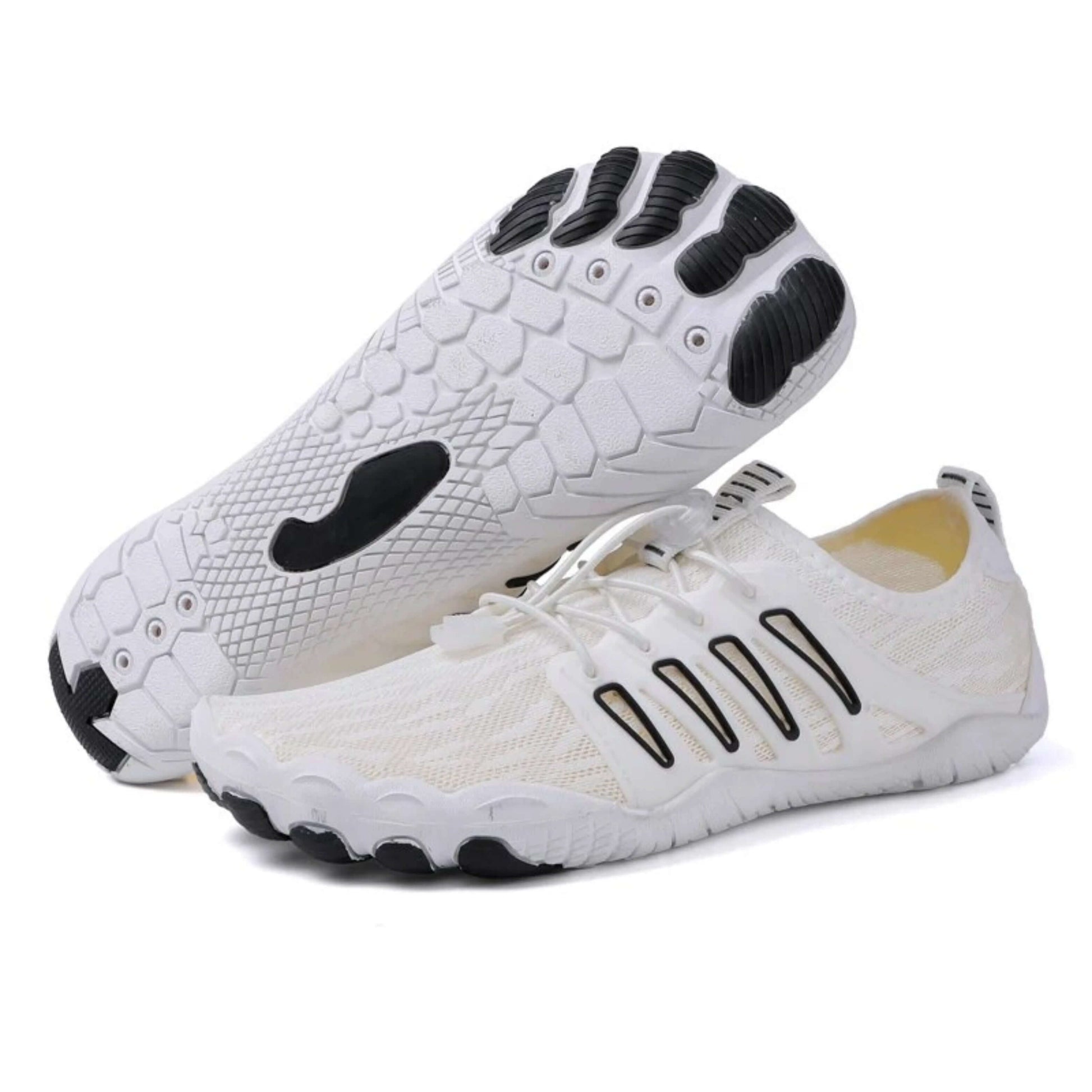 White & Black Athletic Shoes – Joyo Barefoot
