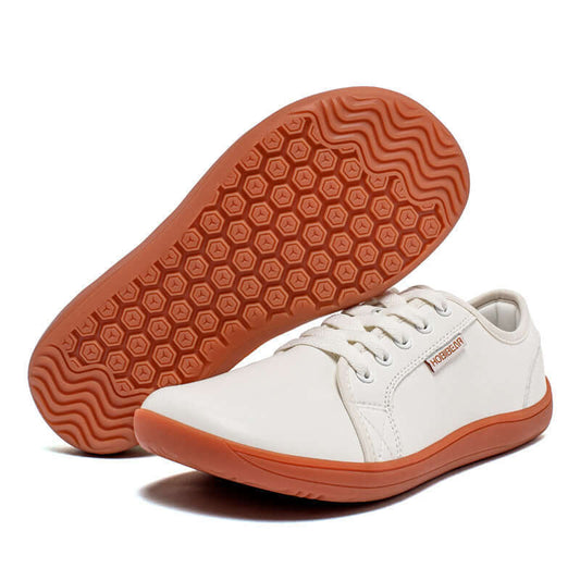 White Sneakers, Brown Soles | Joyo Barefoot
