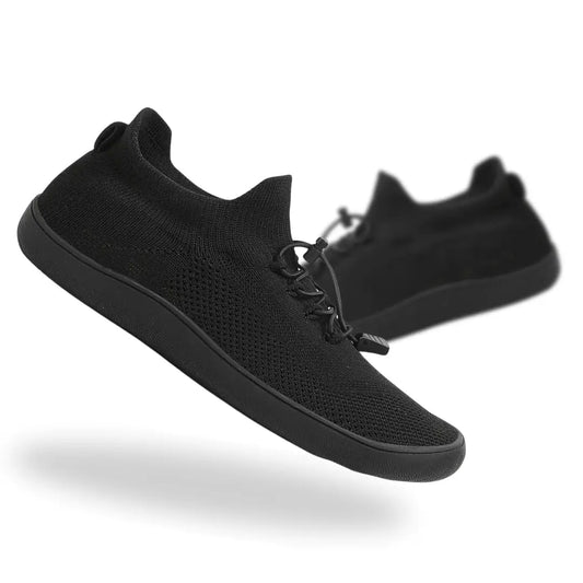 Roamers lightweight barefoot shoes in black, designed for ultimate comfort and natural foot shape.