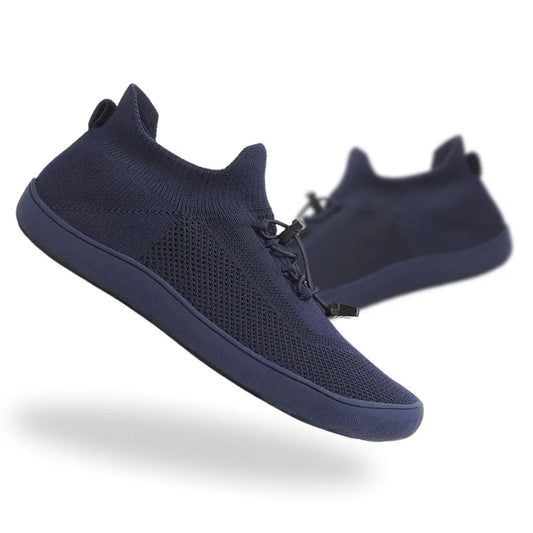 Roamers lightweight barefoot shoes in navy blue, featuring a breathable design for ultimate comfort and flexibility.