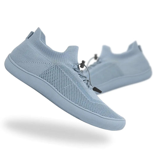 Roamers lightweight barefoot shoes in ice blue, designed for maximum comfort and natural foot shape.