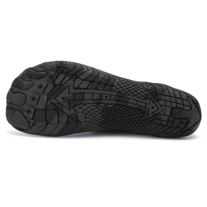 sole of a black shoe with a arrow - Joyo barefoot