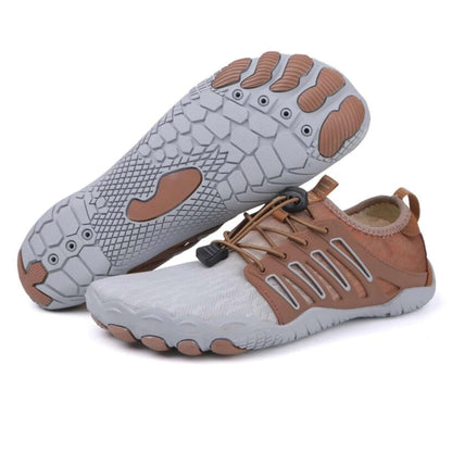 Brown & White Shoes Pair on White – Joyo Barefoot
